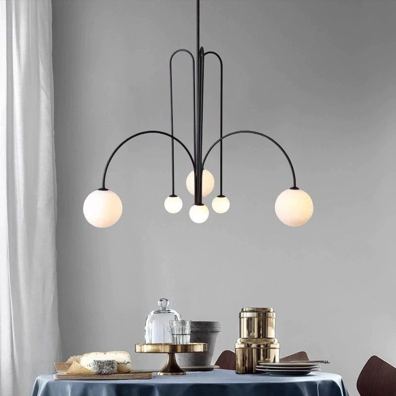 Astra Vale Pendant Light in Bold Glass and Metal Finish for Luxury Spaces