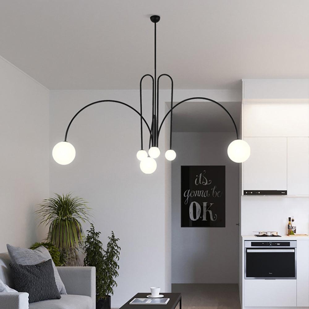 Astra Vale Pendant Light in Bold Glass and Metal Finish for Luxury Spaces