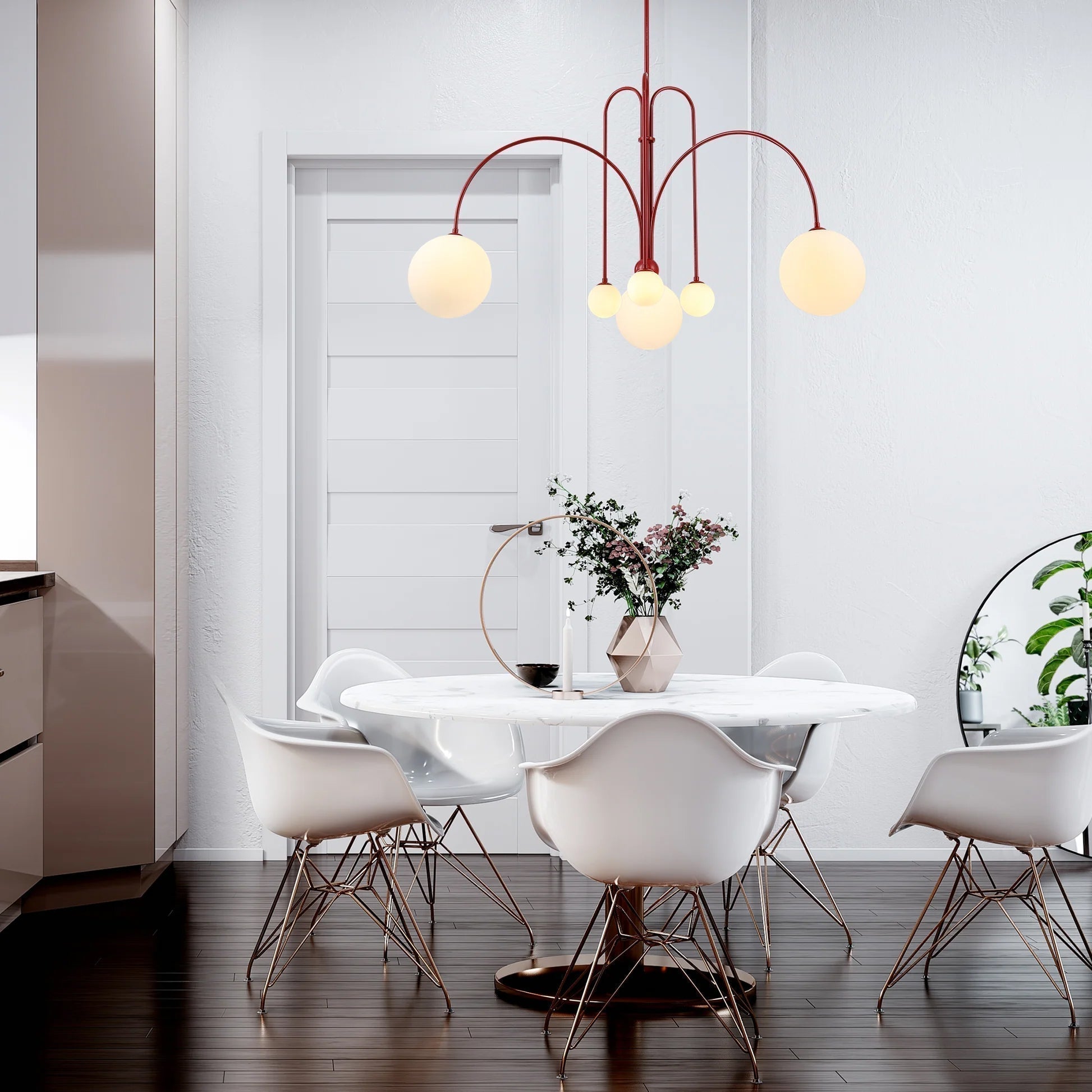 Astra Vale Pendant Light in Bold Glass and Metal Finish for Luxury Spaces