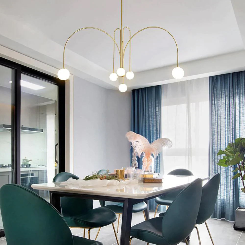 Astra Vale Pendant Light in Bold Glass and Metal Finish for Luxury Spaces