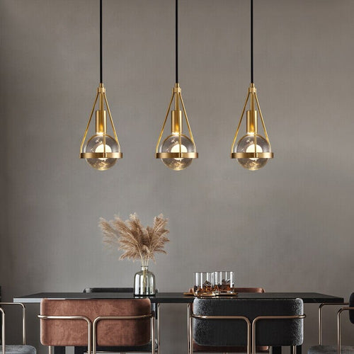 Ardena Nordic Gold Pendant Lights with Dandelion Glow