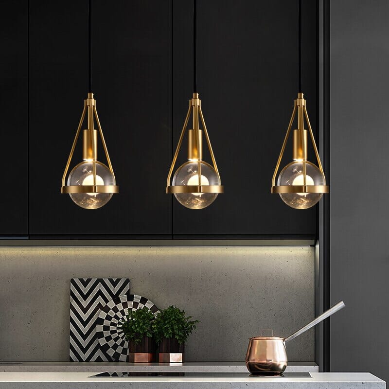Ardena Nordic Gold Pendant Lights with Dandelion Glow