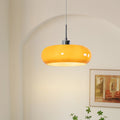 LumaNova Glass Pendant Light With Orange And White Shade Dimmable Modern Design