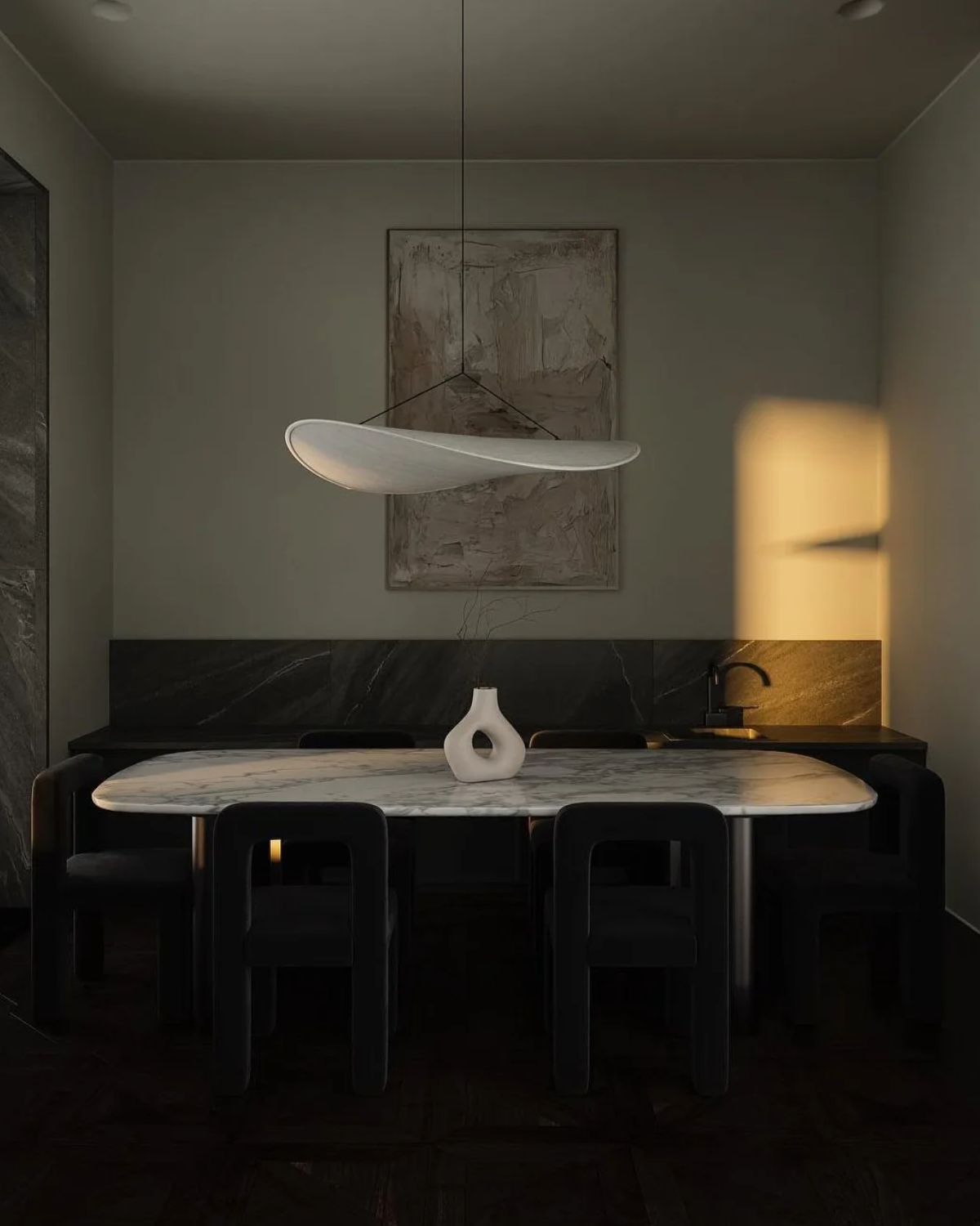 Kirrea Japandi LED Pendant Light In Synthetic Silk And Metal Dimmable