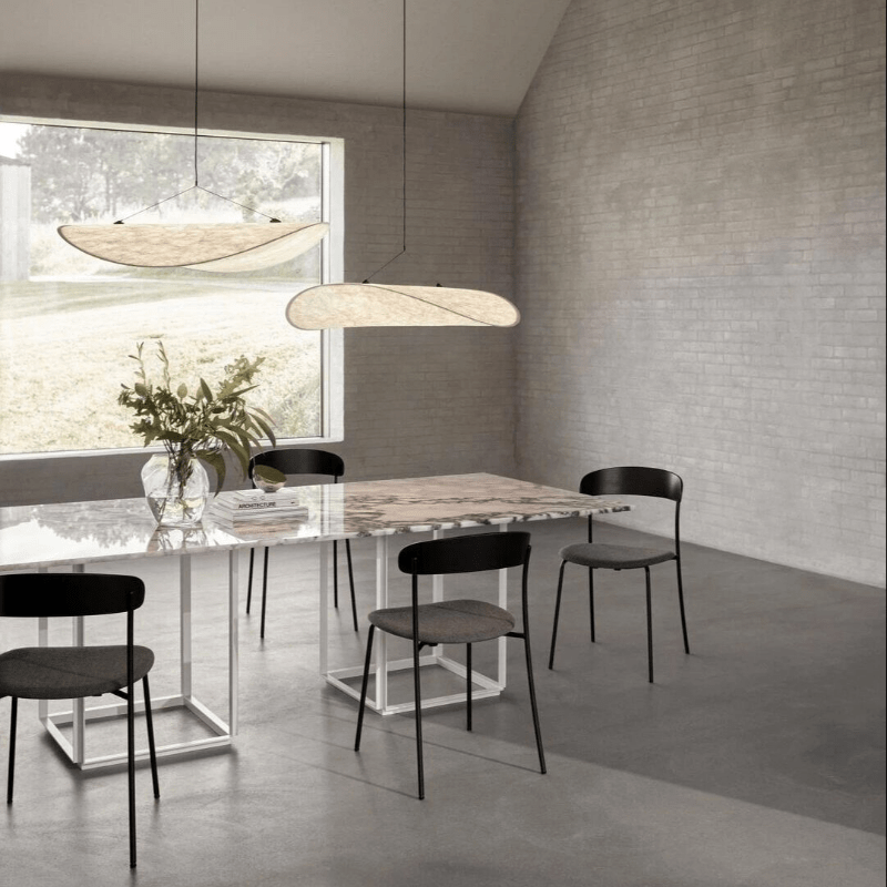 Japandi Silk Pendant Lamp With Warm LED E27 Socket