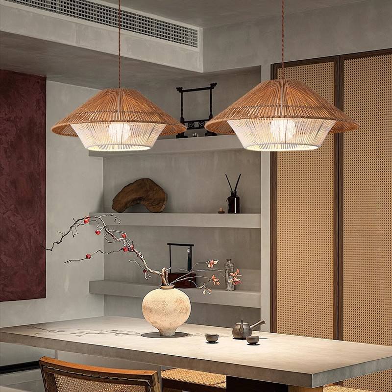 LumaVale Zen Wicker Pendant Light With Soft Glow E27 Socket