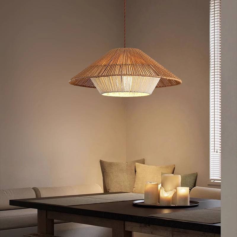 LumaVale Zen Wicker Pendant Light With Soft Glow E27 Socket