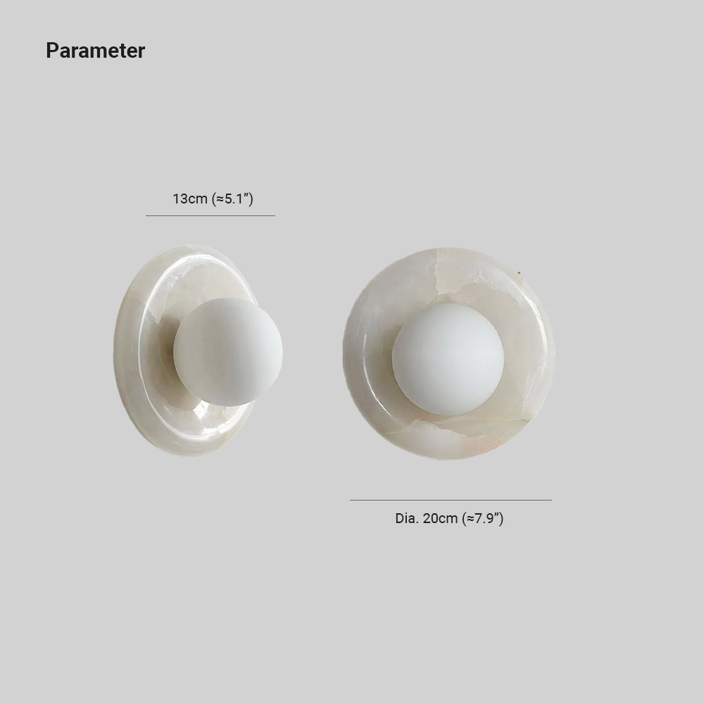 Elara Round Marble Wall Light With Soft Frosted Glow For Any Room