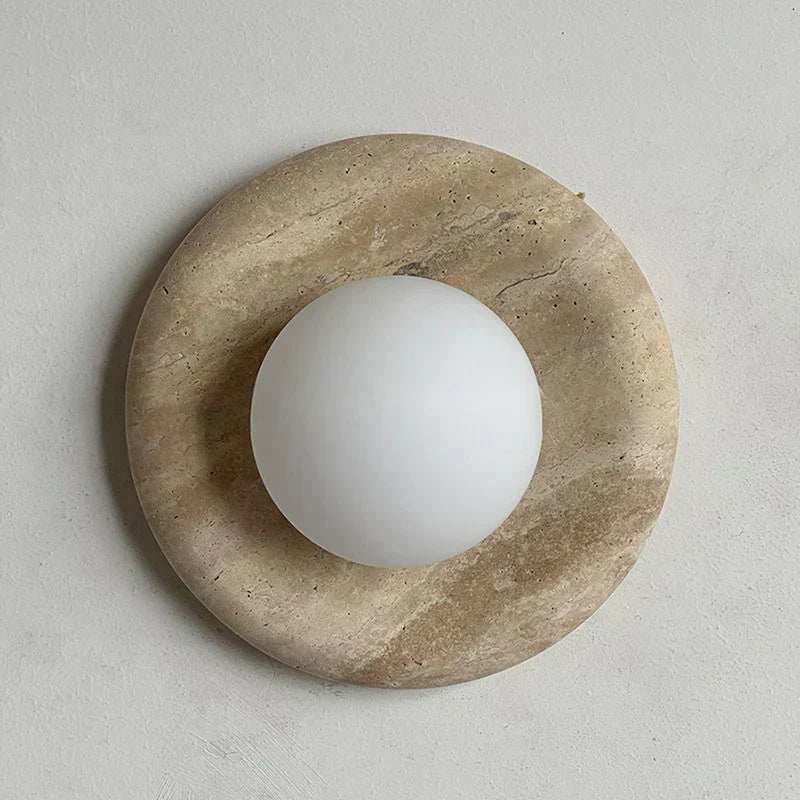 Elara Round Marble Wall Light With Soft Frosted Glow For Any Room