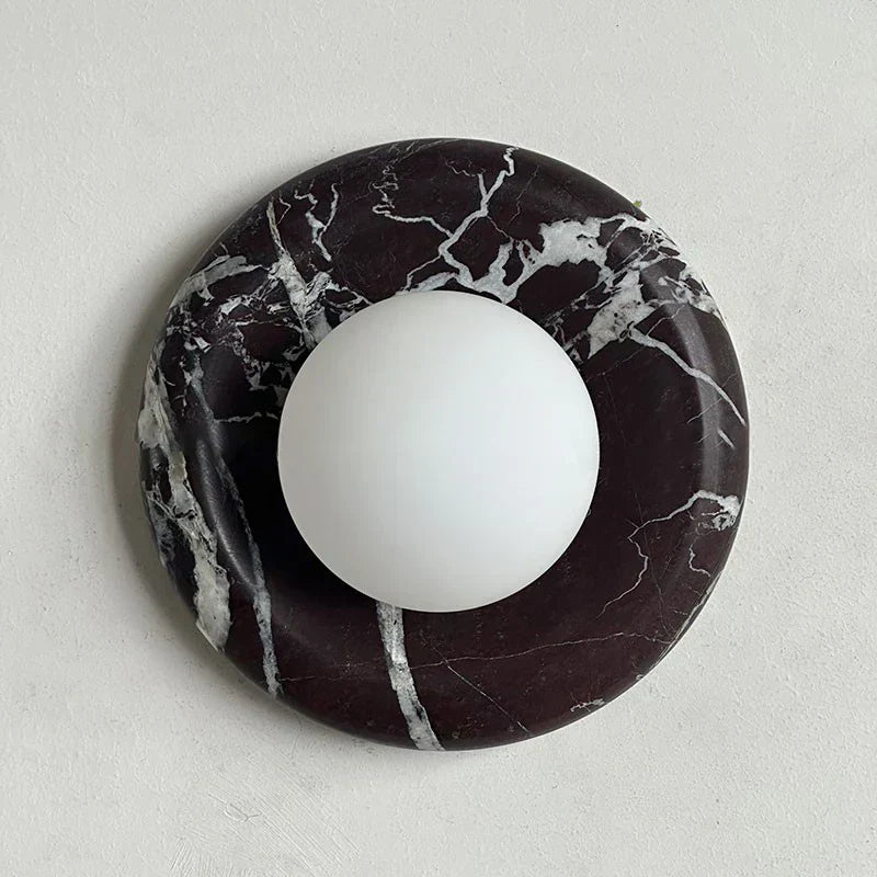 Elara Round Marble Wall Light With Soft Frosted Glow For Any Room