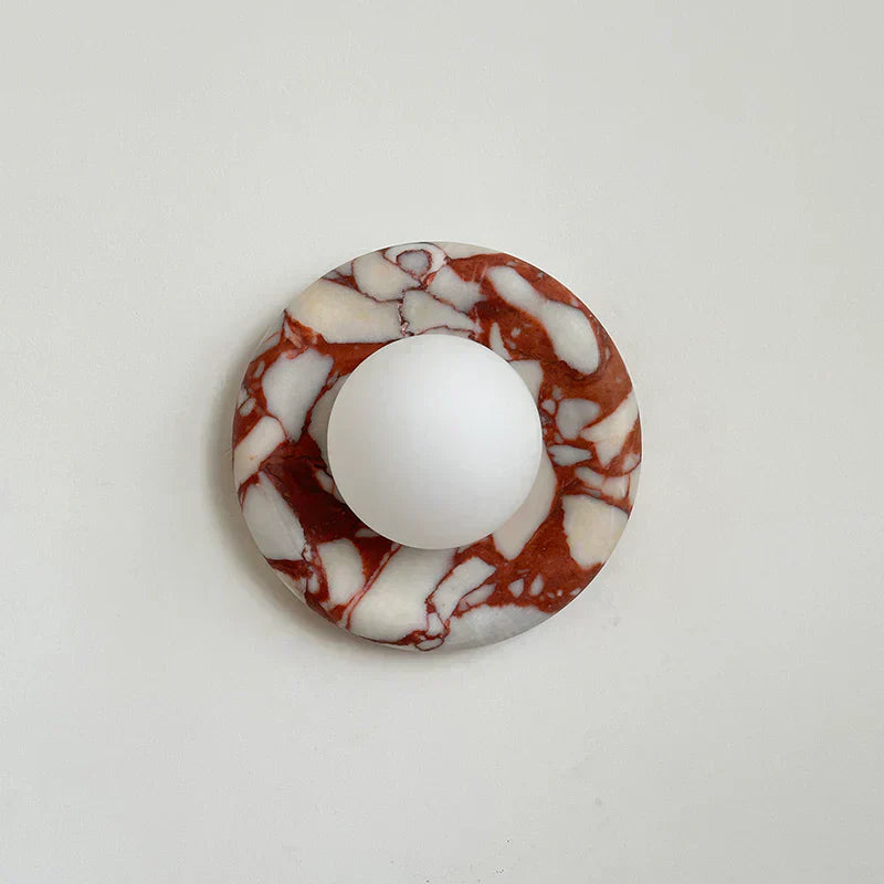 Elara Round Marble Wall Light With Soft Frosted Glow For Any Room