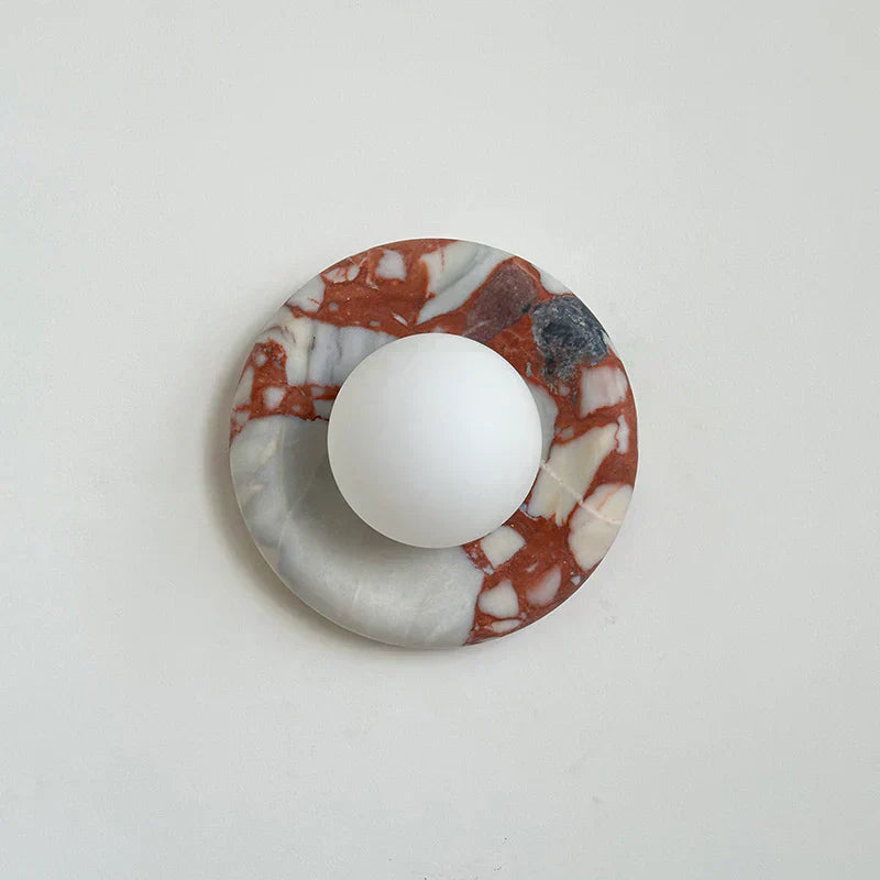 Elara Round Marble Wall Light With Soft Frosted Glow For Any Room