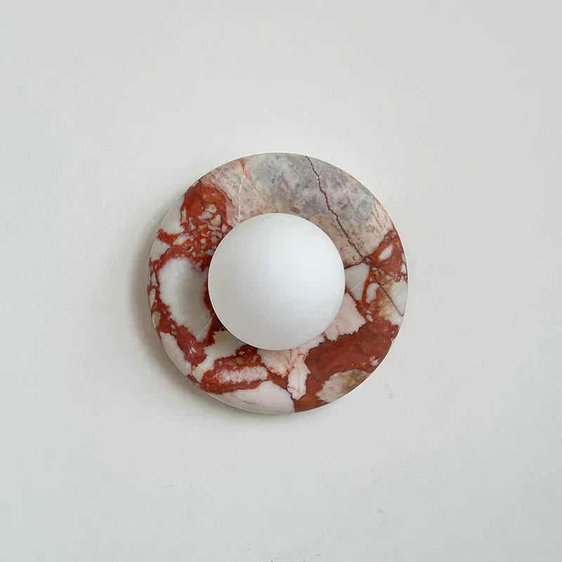 Elara Round Marble Wall Light With Soft Frosted Glow For Any Room