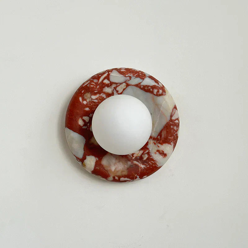 Elara Round Marble Wall Light With Soft Frosted Glow For Any Room
