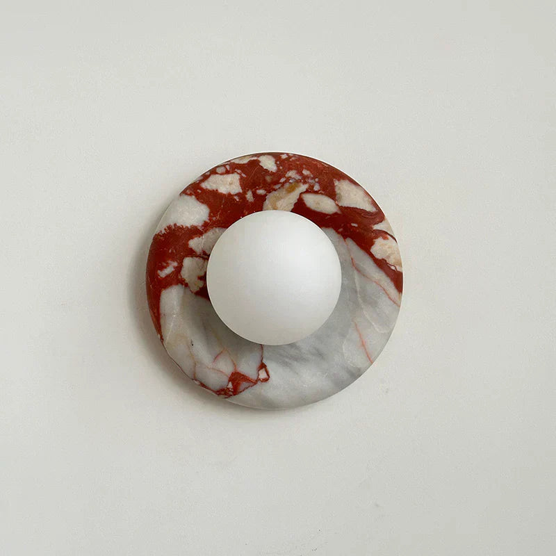 Elara Round Marble Wall Light With Soft Frosted Glow For Any Room