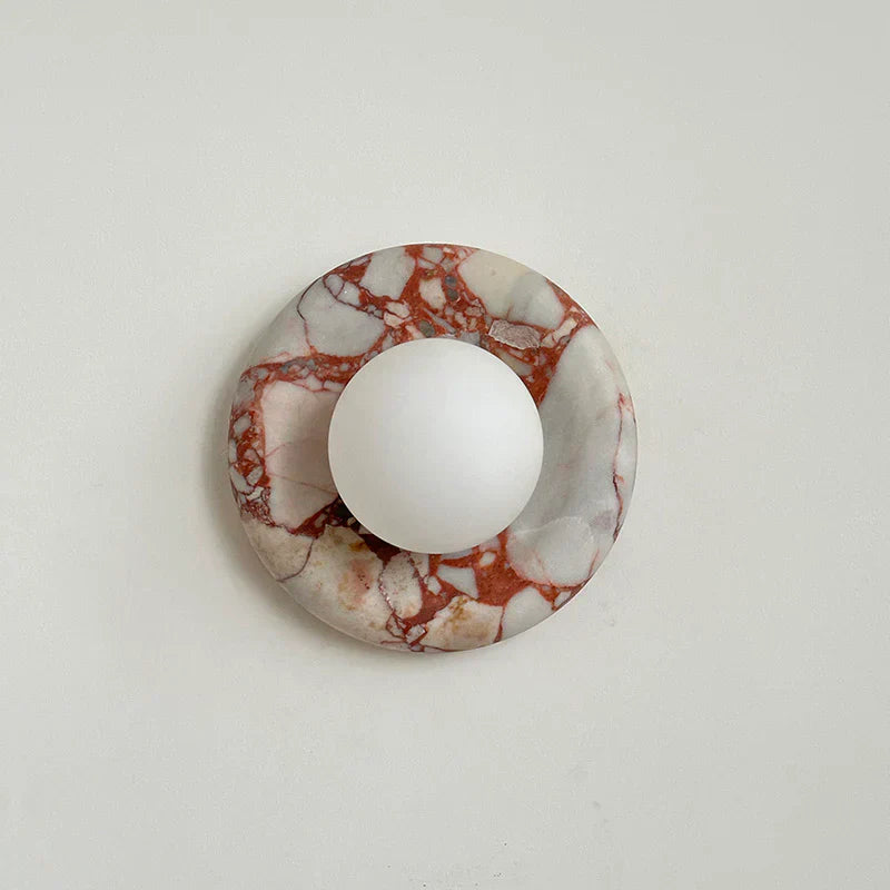 Elara Round Marble Wall Light With Soft Frosted Glow For Any Room