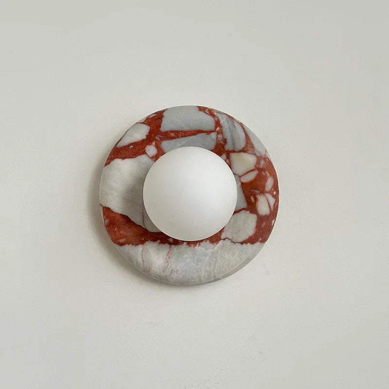 Elara Round Marble Wall Light With Soft Frosted Glow For Any Room