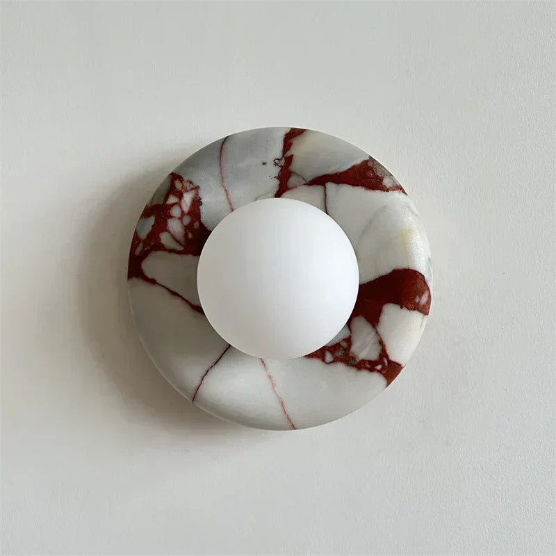 Elara Round Marble Wall Light With Soft Frosted Glow For Any Room