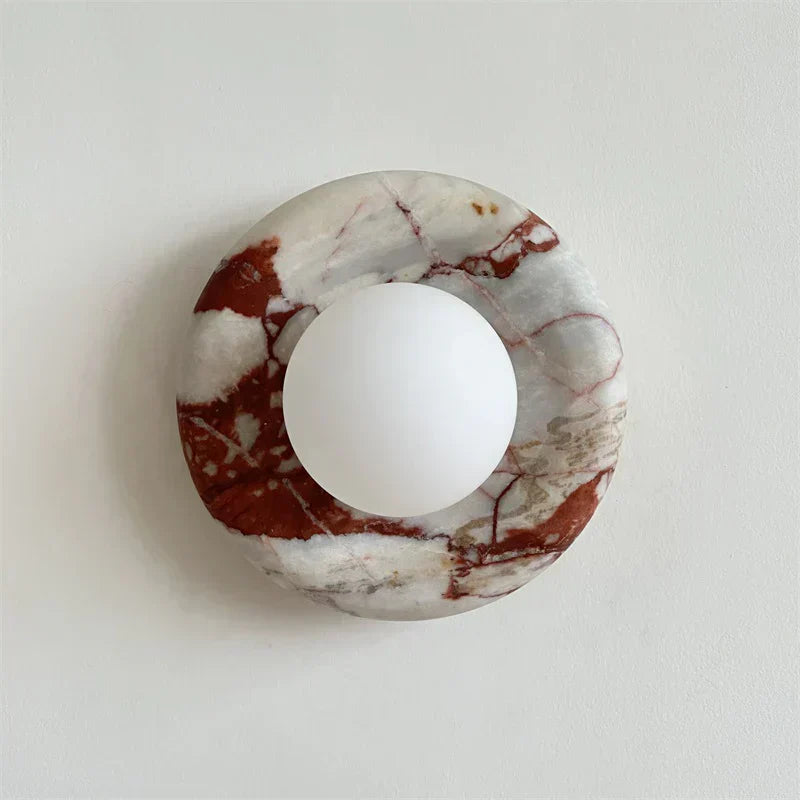 Elara Round Marble Wall Light With Soft Frosted Glow For Any Room