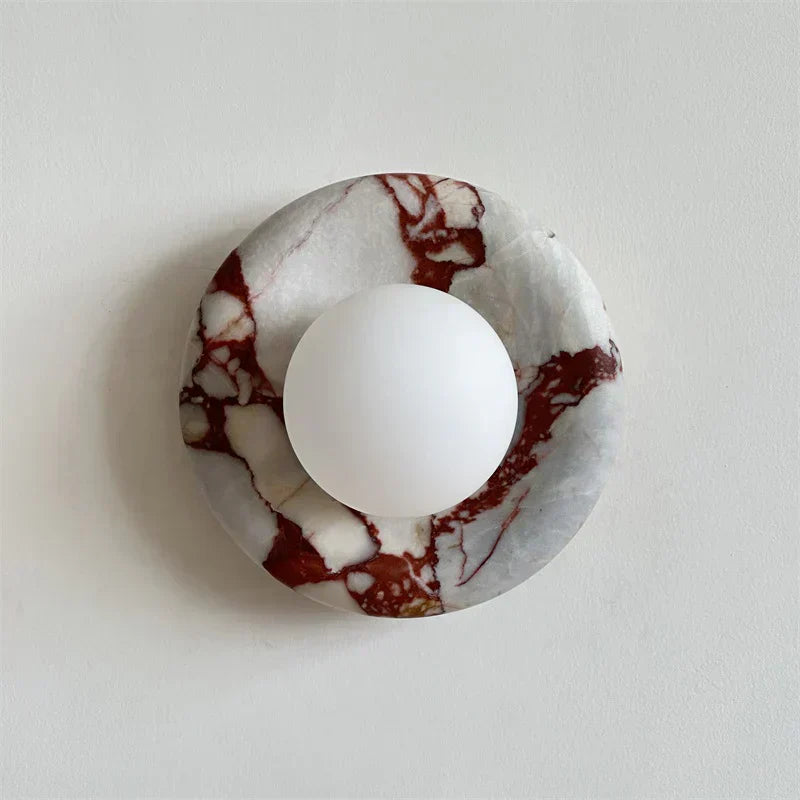 Elara Round Marble Wall Light With Soft Frosted Glow For Any Room