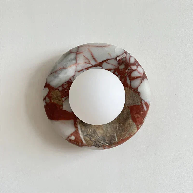 Elara Round Marble Wall Light With Soft Frosted Glow For Any Room