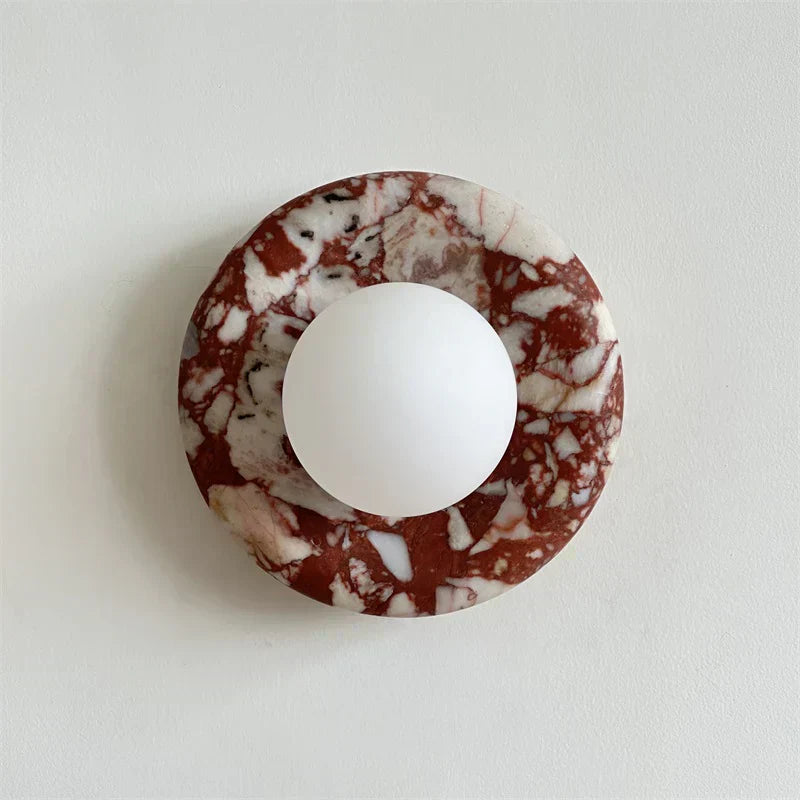 Elara Round Marble Wall Light With Soft Frosted Glow For Any Room