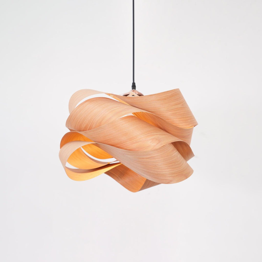 AuroraCraft Wood and Metal Pendant Light With Warm Glow
