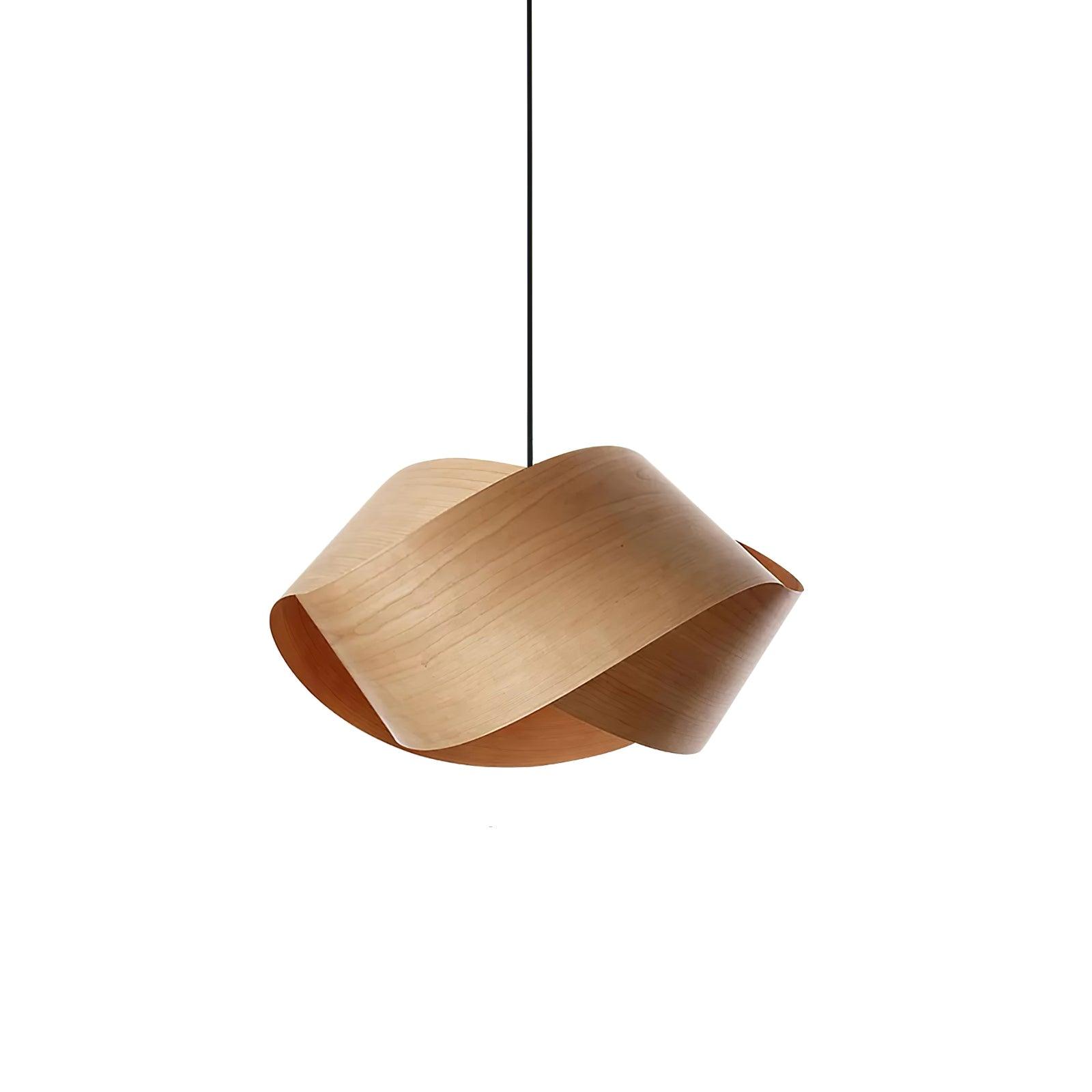 AuroraCraft Wood and Metal Pendant Light With Warm Glow