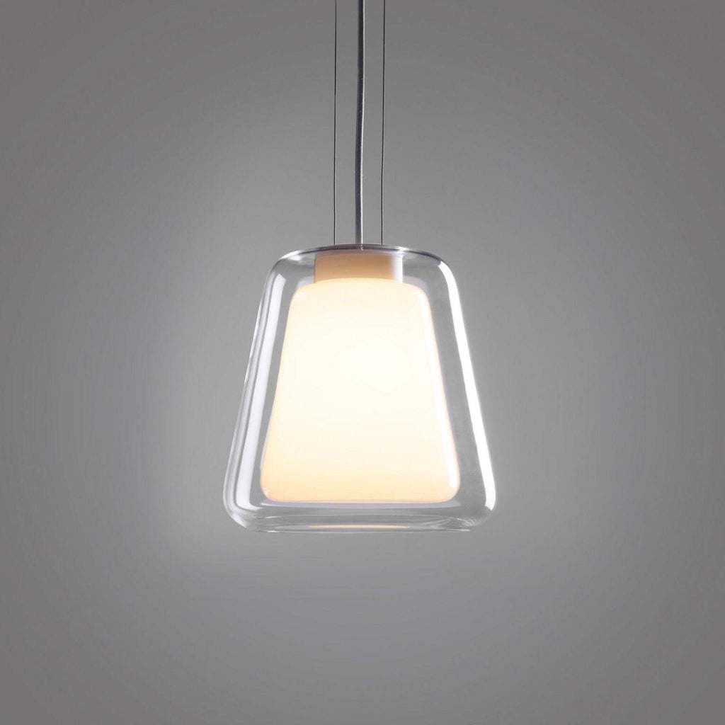 NovaLume Glass Pendant Light With Metal Base And LED
