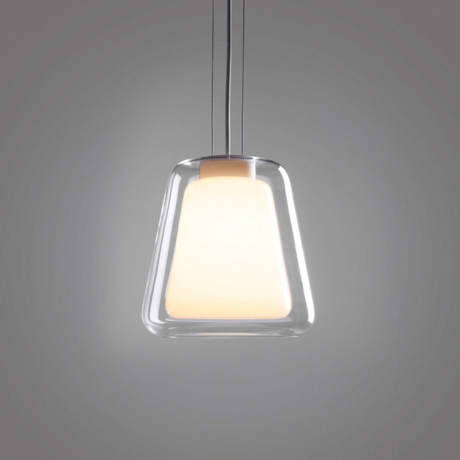 NovaLume Glass Pendant Light With Metal Base And LED