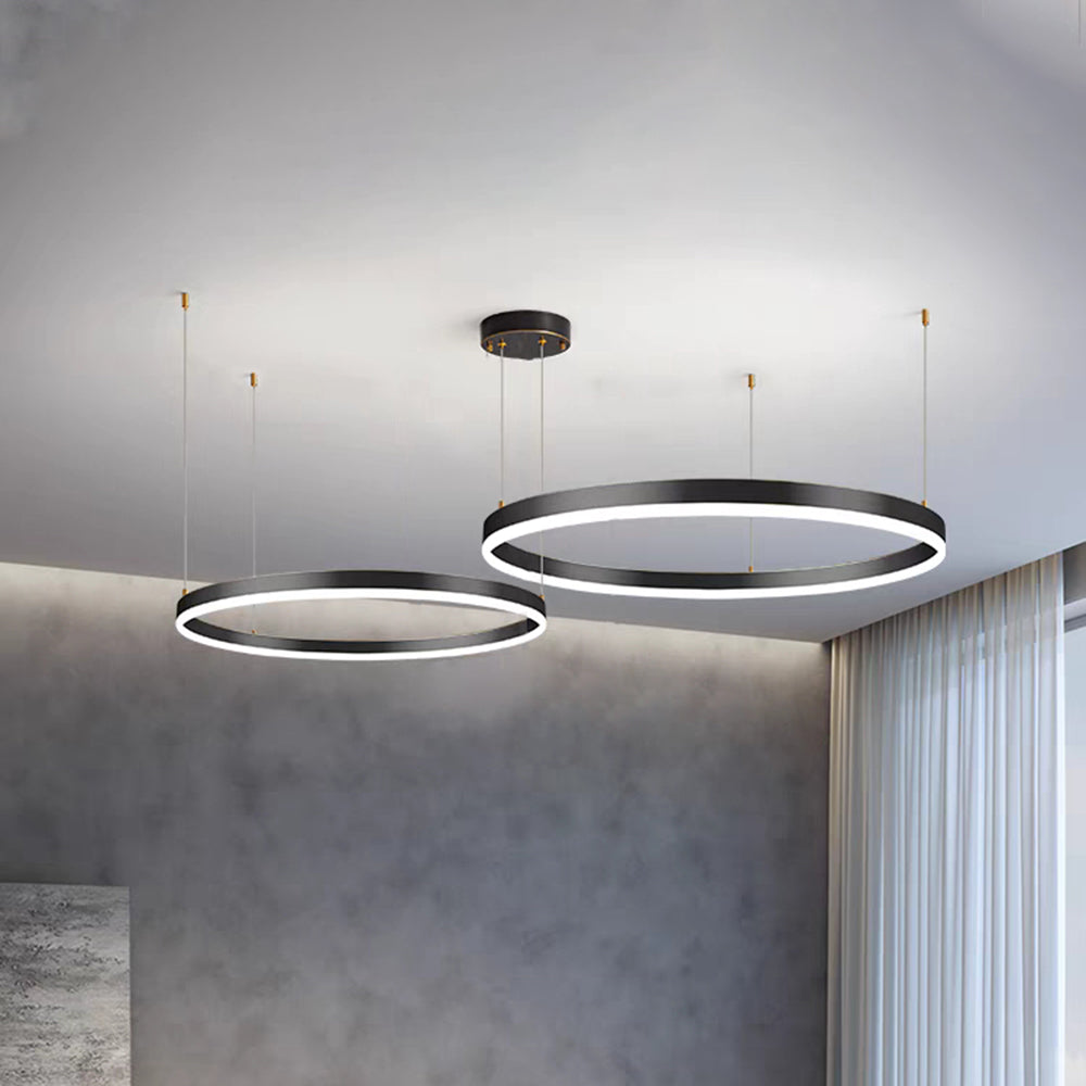 NovaRell Black and Gold Pendant Light with Elegant Ring Design