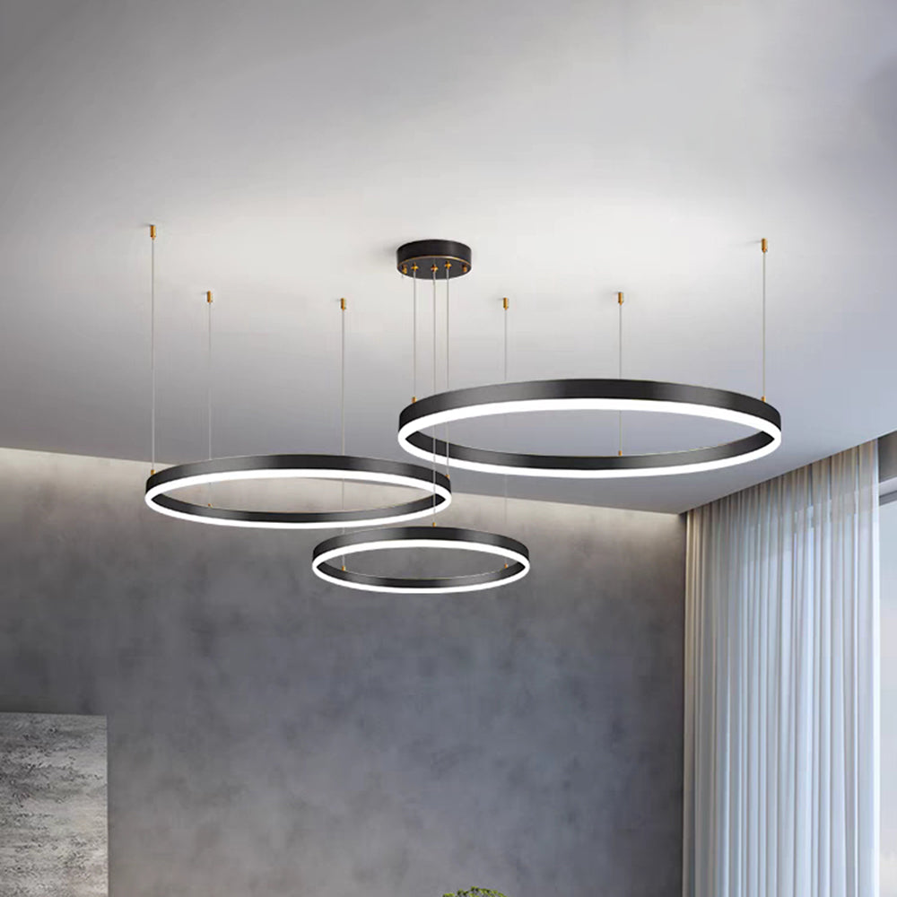 NovaRell Black and Gold Pendant Light with Elegant Ring Design