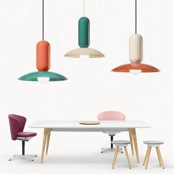 Aeris Macaron Frisbee Pendant Light Colorful Modern E27