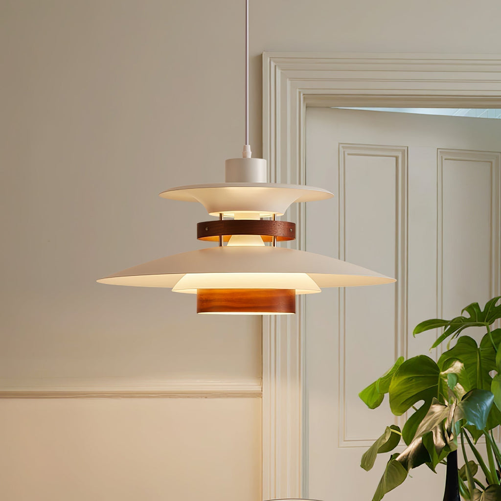 Aurelian Wood and Metal LED Pendant Light for Warm Ambience