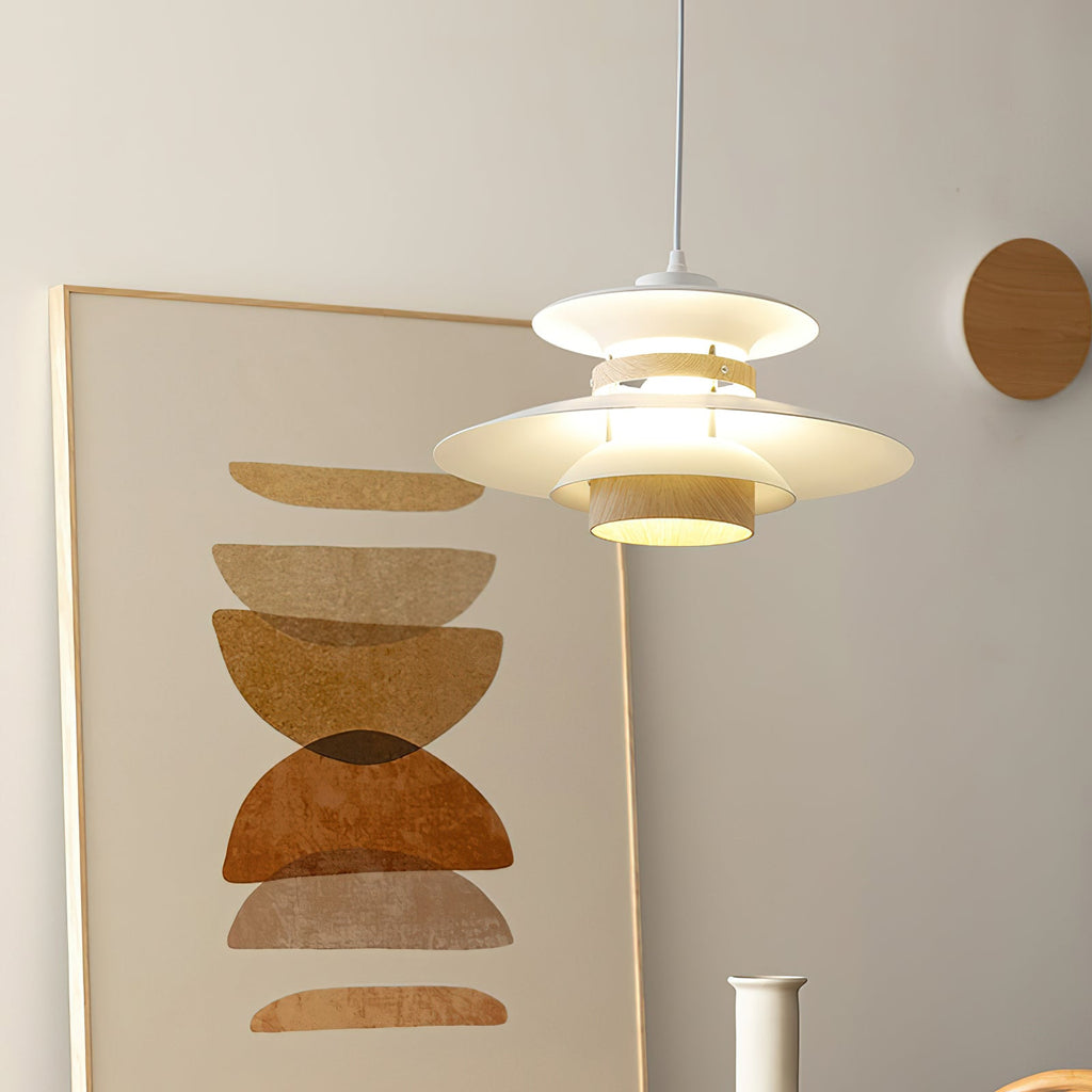 Aurelian Wood and Metal LED Pendant Light for Warm Ambience