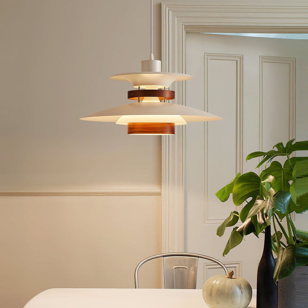 Aurelian Wood and Metal LED Pendant Light for Warm Ambience