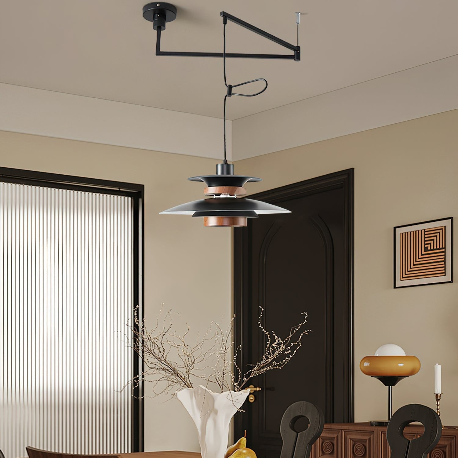 Lyra Swivel-Arm Pendant Light With Four Diffusing Shades LED