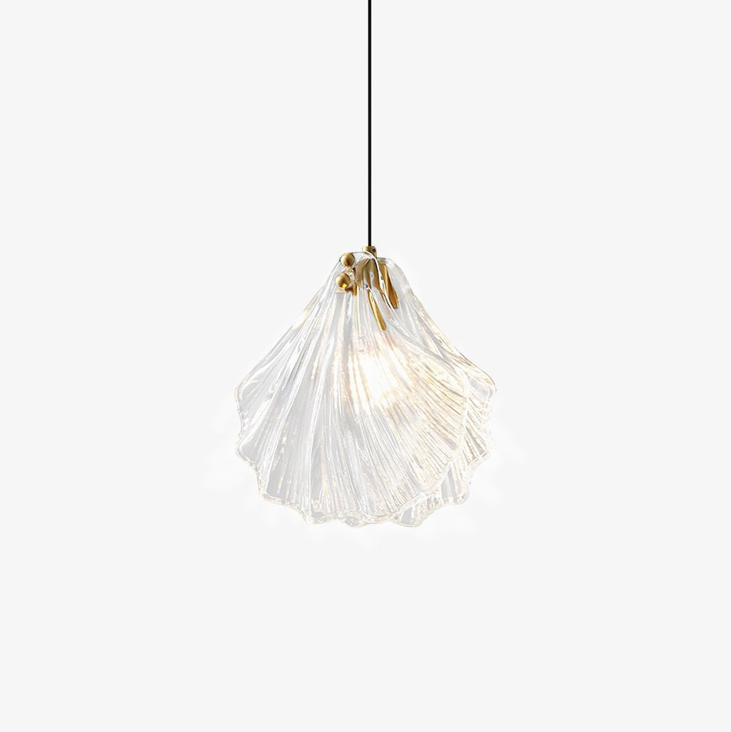CoveShell Glass and Brass Mini Shell Pendant Light