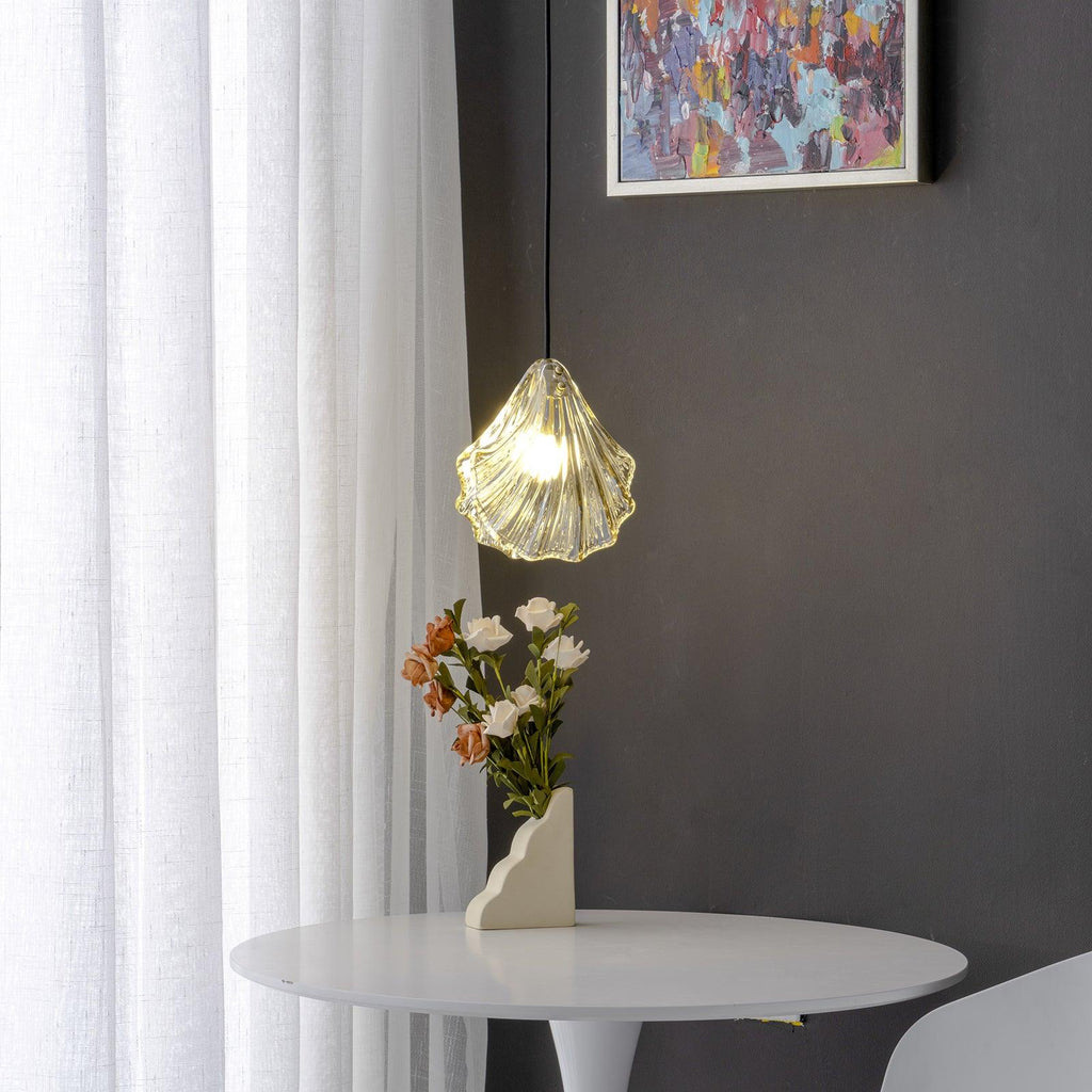 CoveShell Glass and Brass Mini Shell Pendant Light