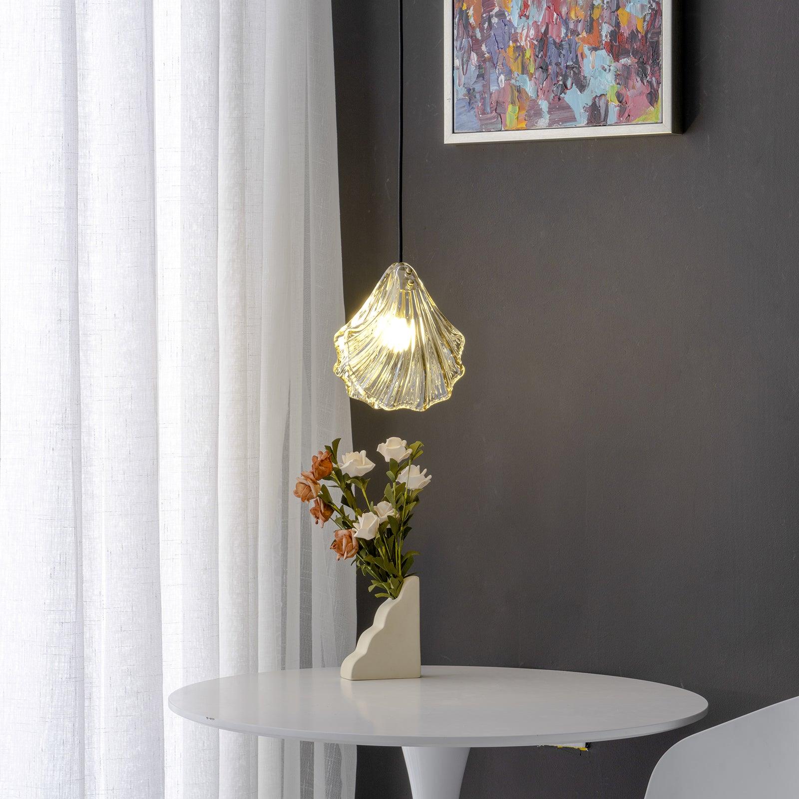 CoveShell Glass and Brass Mini Shell Pendant Light