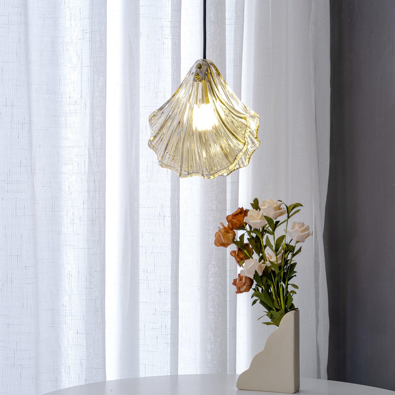 CoveShell Glass and Brass Mini Shell Pendant Light