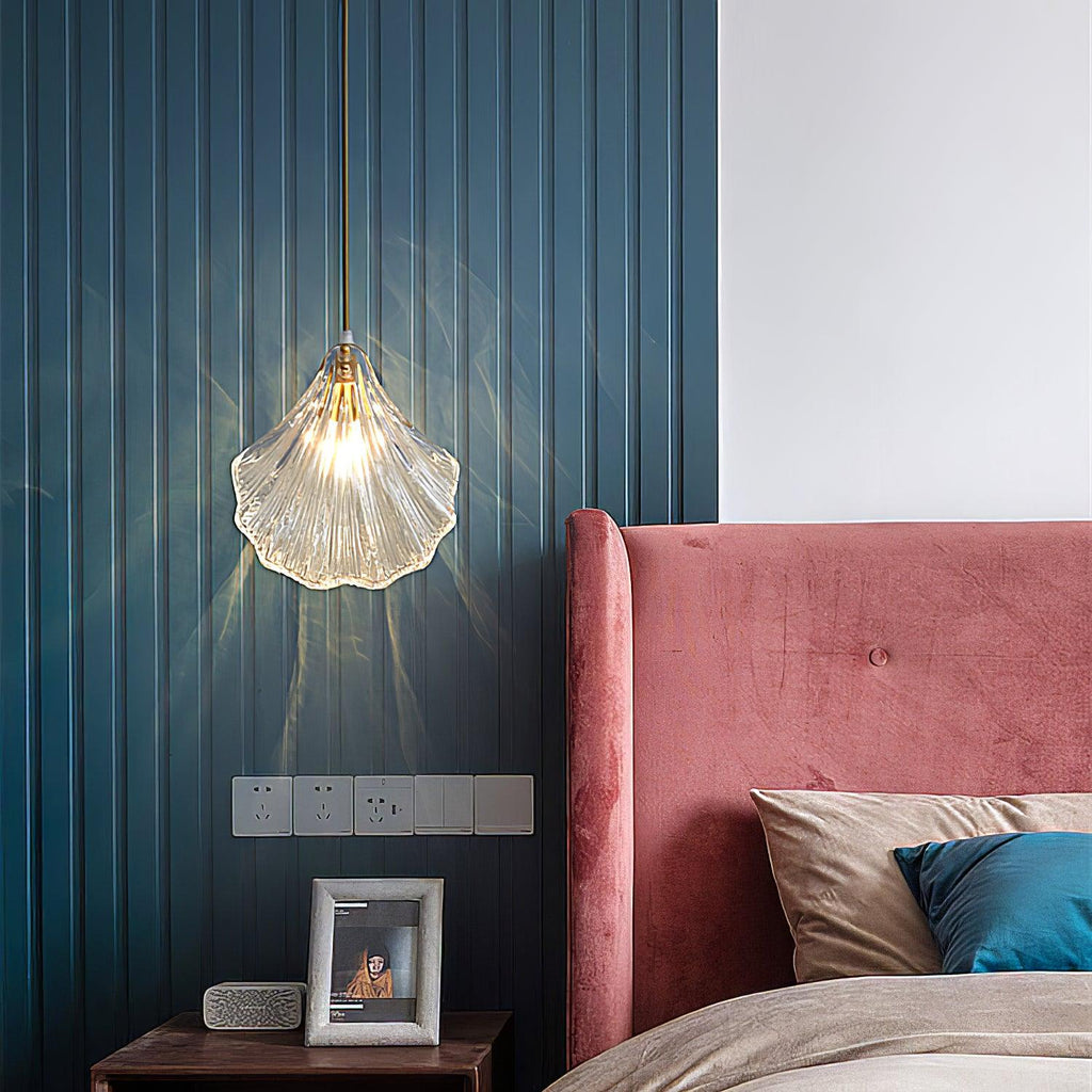 CoveShell Glass and Brass Mini Shell Pendant Light
