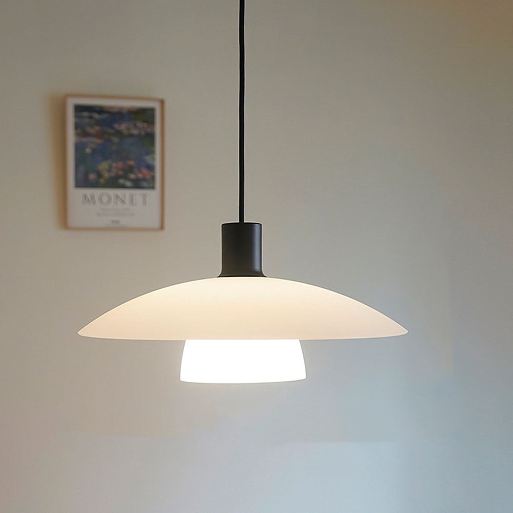 Silvara White Glass Pendant Light Minimalist Modern Lamp
