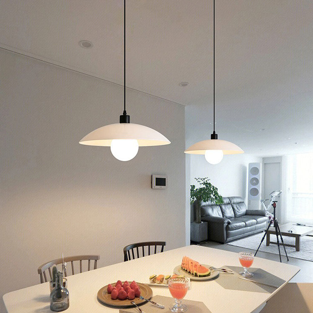 Silvara White Glass Pendant Light Minimalist Modern Lamp