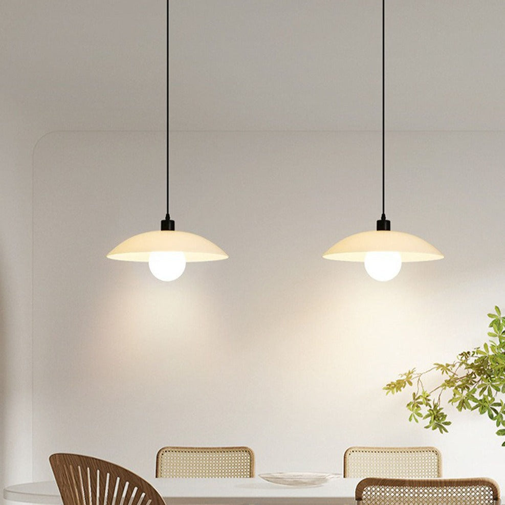 Silvara White Glass Pendant Light Minimalist Modern Lamp