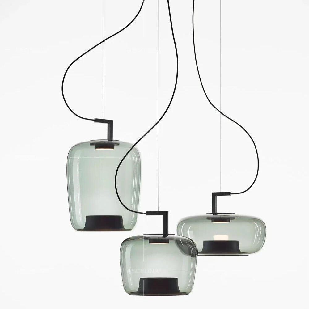 Lunara Glass and Aluminum Pendant Light for Kitchen and Dining