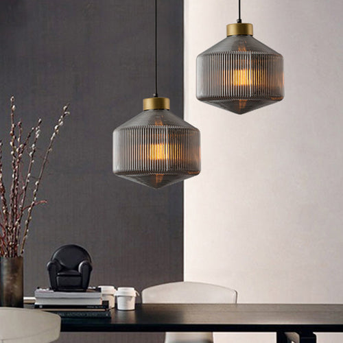 AstraGlass Drum Pendant Light for Living and Dining Rooms