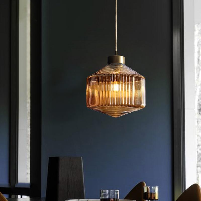 AstraGlass Drum Pendant Light for Living and Dining Rooms