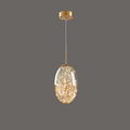 AureaLume Glass and Brass Pendant Light for Living Room