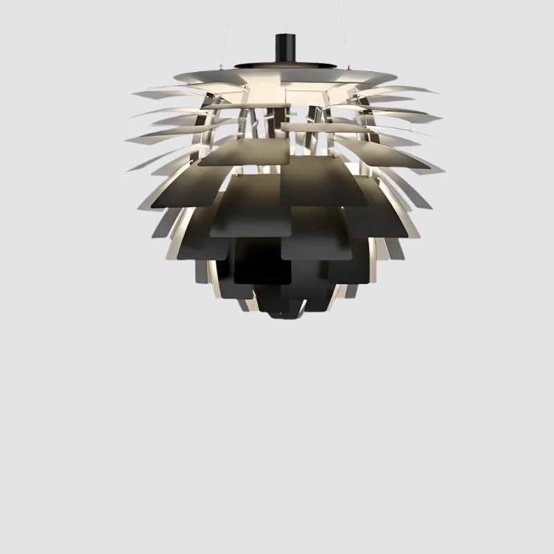 Lyra Artichoke Aluminum Brass Pendant Light LED Sculpture